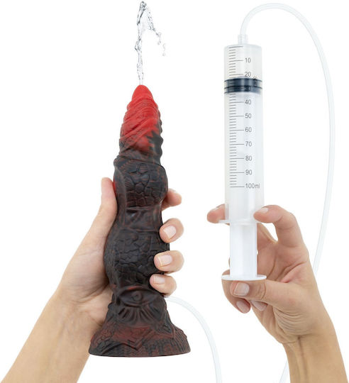 Erdpörtform Realistisch Dildo mit Saugnapf und Ejakulierende Rot