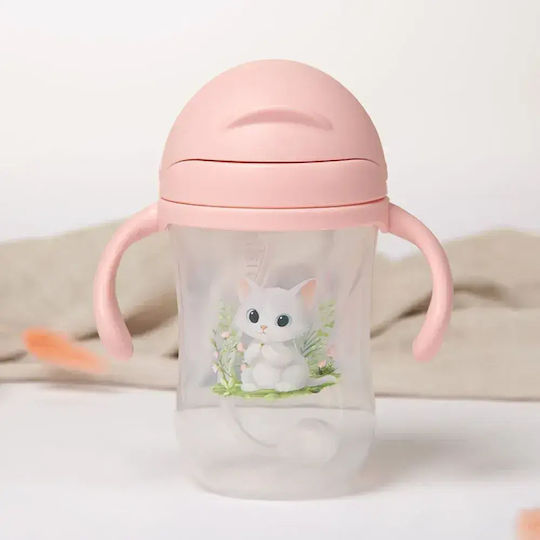 Kiokids Образователно Биберонче Силиконово с Дръжки Розово за 6m+ 300ml