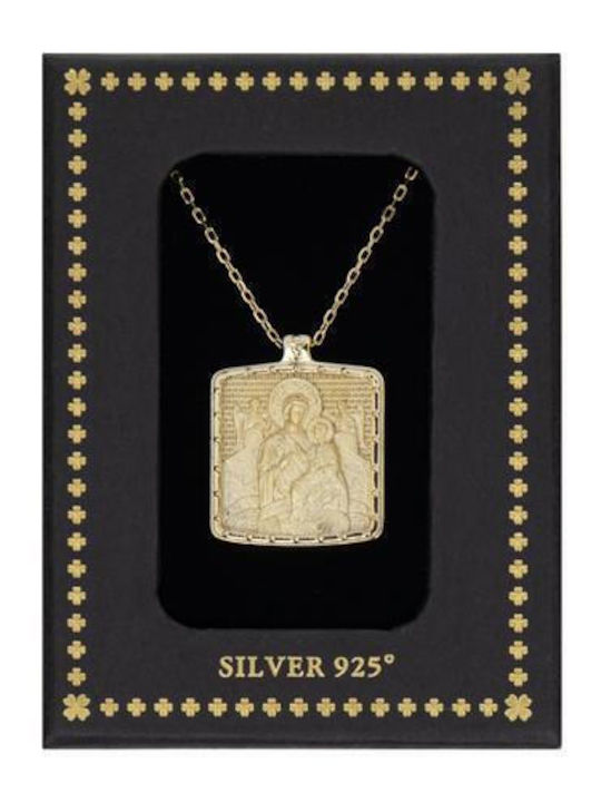 Halskette Talisman Göttliche Mutter aus Vergoldetem Silber