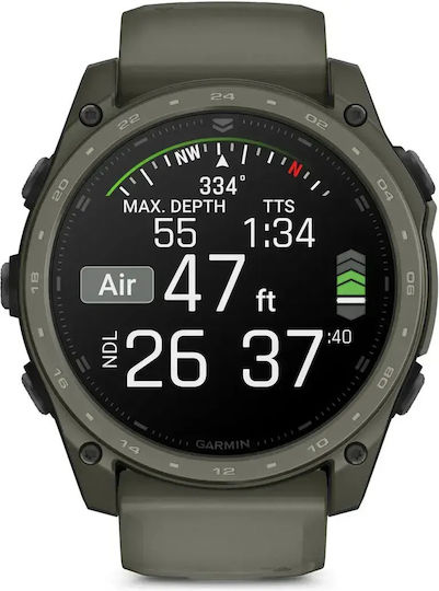 Garmin Tactix 8 AMOLED Cerakote Titan 51mm Waterproof Smartwatch cu Pedometru (Olive Drab)