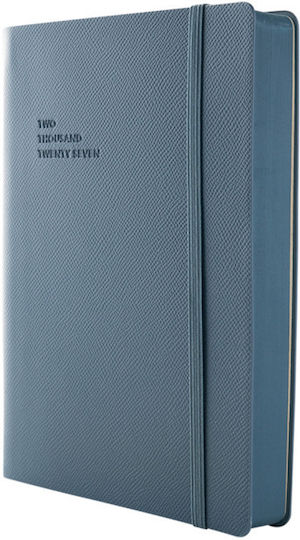 Type Center Daily Agenda A5 2027 Blue Leather 14x20.5cm (with Personalization)