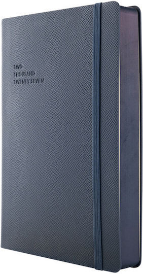 Type Center Daily Agenda A5 2027 Blue Leather 14x20.5cm (with Personalization)