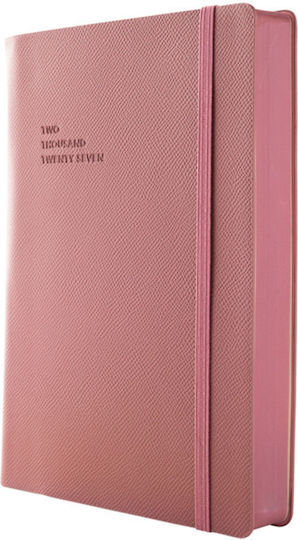 Type Center Ημερήσια Ατζέντα A5 2027 Ροζ Δερμάτινη 14x20.5εκ. (με Προσωποποίηση)