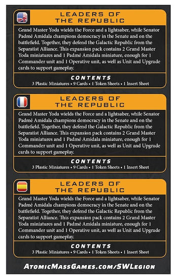 Star Wars Legion 2.0 Brettspiel Erweiterung Anführer Republik Englische Version 841333135126