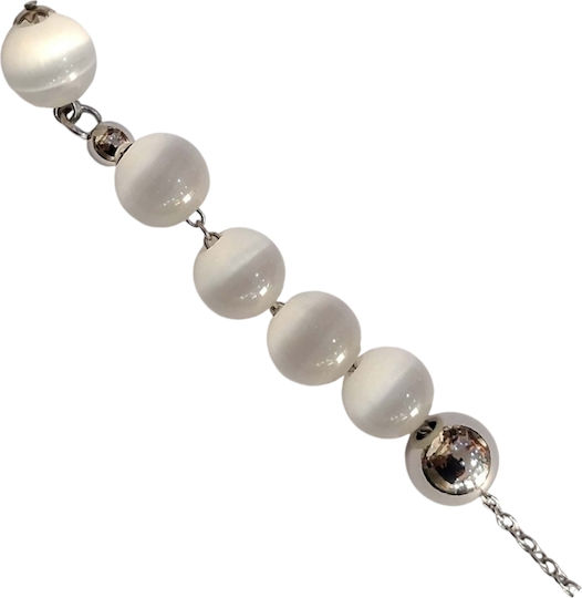 Kalliopi Silver Kalliopi Silver Sorgenperlen mit 10 Perlen Länge 25cm Weiß