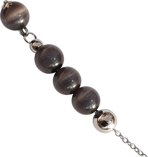 Kalliopi Silver Kalliopi Silver Sorgenperlen mit 10 Perlen Länge 25cm Grau