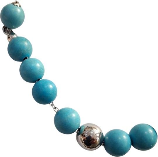 Kalliopi Silver Begleri mit 10 Perlen aus Haolite Länge 24cm