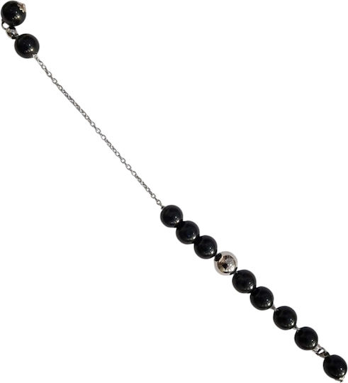 Kalliopi Silver Begleri mit 10 Perlen aus Onyx Länge 24cm