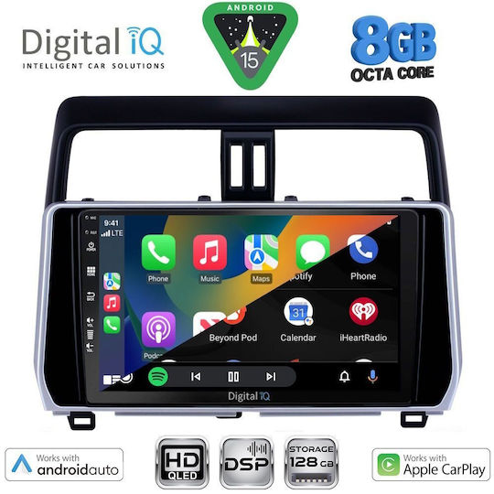 Digital IQ Sistem Audio Auto pentru Toyota Croazieră pe Uscat / Prado 2019-2023 (Bluetooth/USB/Wi-Fi/GPS/Apple CarPlay/Android Auto) cu Ecran Tactil 10"