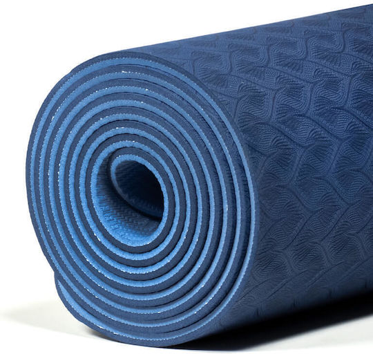 Yogi & Yogini Exercise Mat Blue with Carry Strap (183x68x0.5cm)