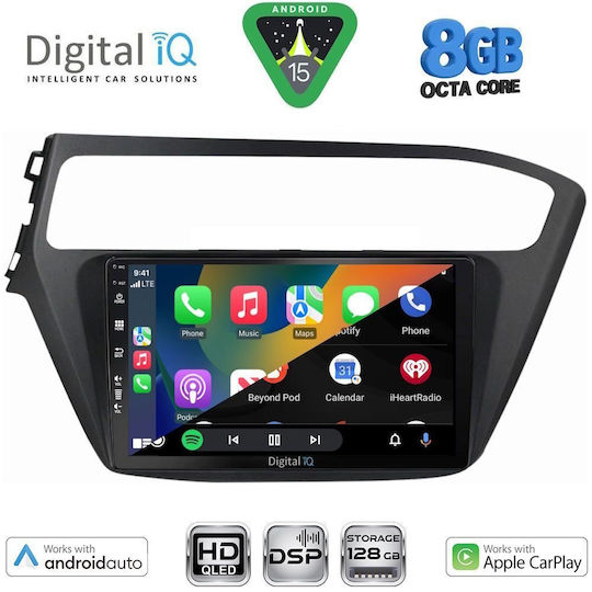 Digital IQ Car Audio System for Hyundai i20 2018-2021 Bluetooth USB WiFi GPS Apple CarPlay Android Auto with 9" Touch Screen