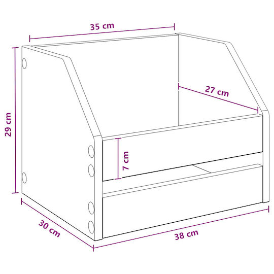 vidaXL Hi-Fi Furniture Grey 30x38x29cm