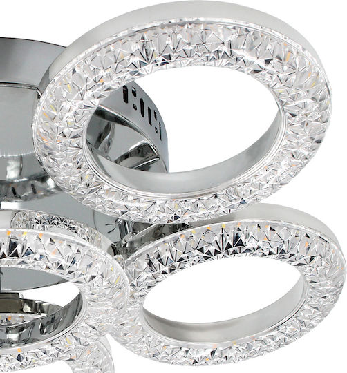 Keskor Plafonieră De Tavan 50cm Argintie Cu LED Integrat