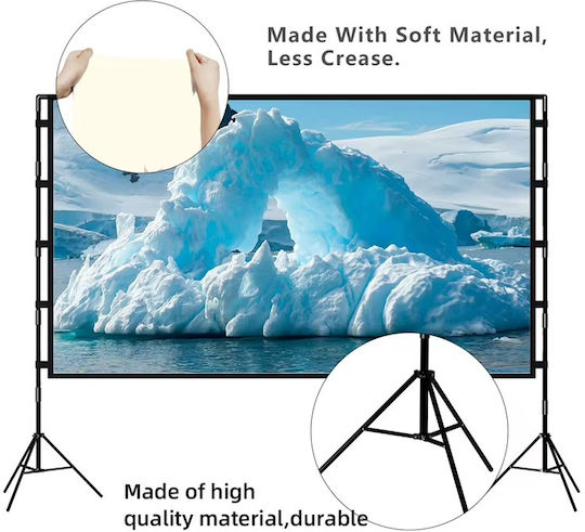 Екран за Проектор 100" 2 Трипода 4k Hd 16:9 Soft White Alr Платно Home Cinema 220x142cm