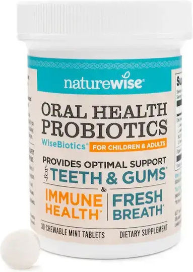 NatureWise Oral Probiotice Supliment cu Probiotice 110 mg 60 Comprimate Masticabile Mentă