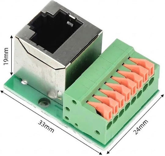 Ez-rj45sapv Rj45 Weiblich 8 Pin Push-in Feder Schraubenloses Terminalblock Vertikal
