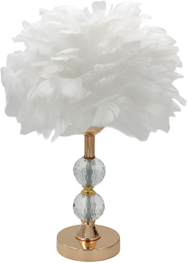 Keskor Metal Table Lamp for E27 Socket with White Shade and Gold Base