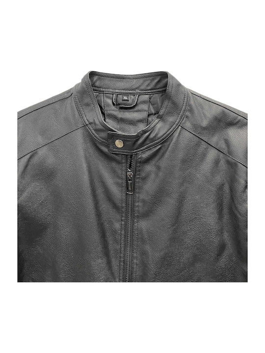 Synthetisches Leder Herren Jacken Schwarz