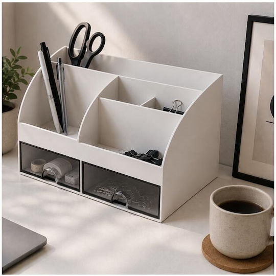 Sertar de Birou din Plastic 14x12x21cm Alb