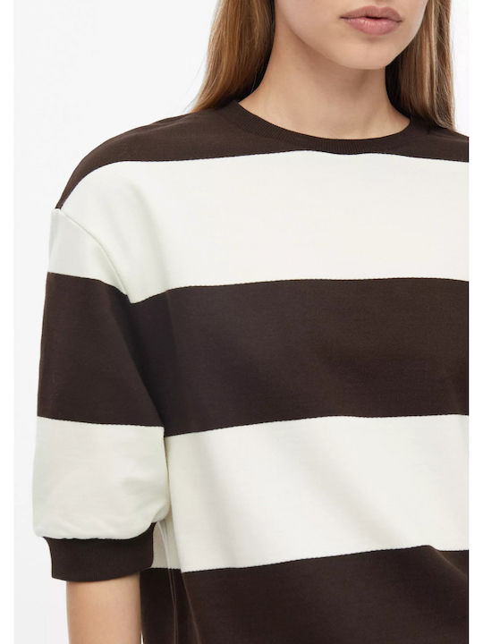 Women's Blouse Striped Brown