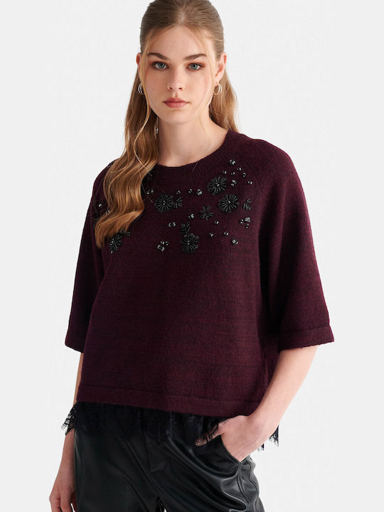 Attrattivo Damenbluse mit Spitze Rot
