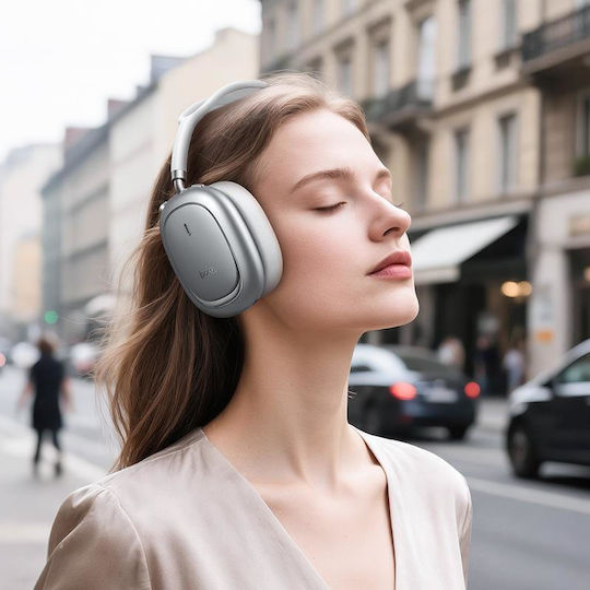 Hoco W68 Calma Безжични / Жични Over Ear Слушалки с 45 Часа Работа Сребристи