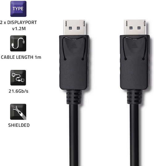 Qoltec 50370 DisplayPort-Kabel männlich - DisplayPort männlich 0,5 m Schwarz