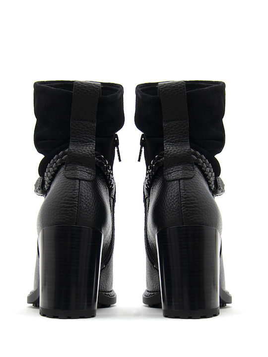 Leder Damen Stiefeletten Knöchel Schwarz