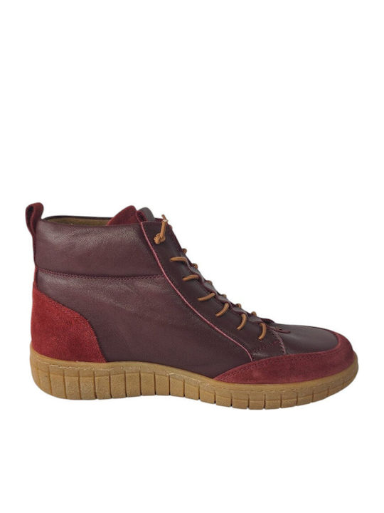 Leather Women's Chelsea Ankle Boots Burgundy