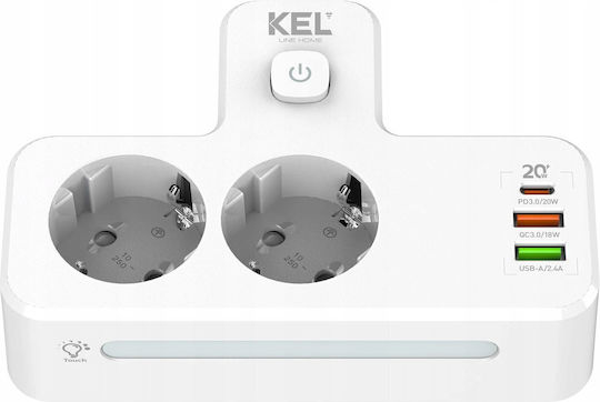 Plastrol Power Strip with USB-A and Switch