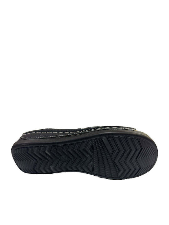 Damen Anatomisch Flache Sandalen Schwarz
