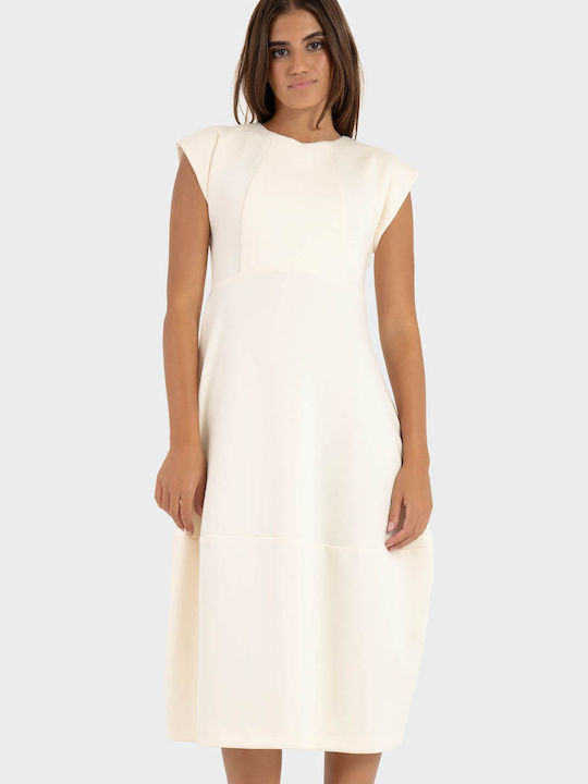 Summer Midi T-Shirt Dress Cream