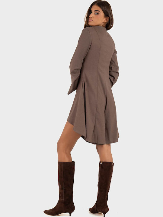 Summer Mini Slip Dress Mocha