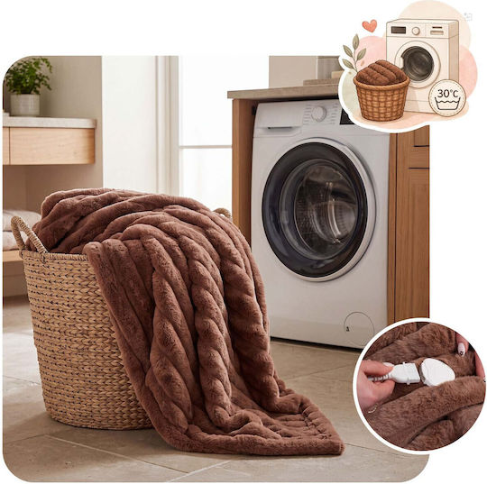 Berdsen Pătură Electrică Dublă Lavabilă cu Temporizator Maro 160W 160x180cm