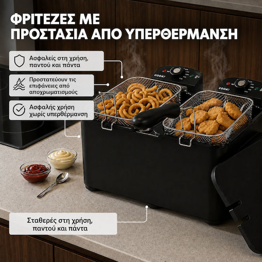 COOK-IT Friteuză 3lt Neagră