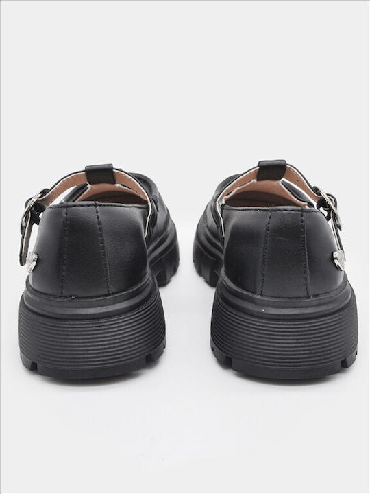 Kids Ballerinas with Hook and Loop Closure Black Barreta Barreta