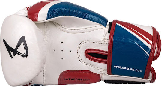 8 Weapons Boxing Gloves Leather Competition White