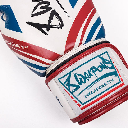 8 Weapons Boxing Gloves Leather Competition White