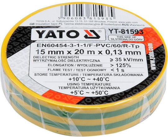 Yato Insulation Tape 15mm x 20m Yellow