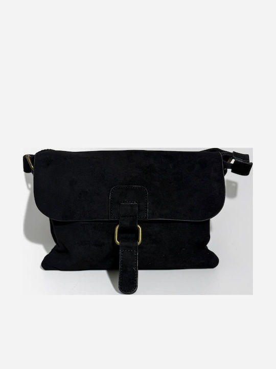 Women's Shoulder Crossbody Suede Black Bag