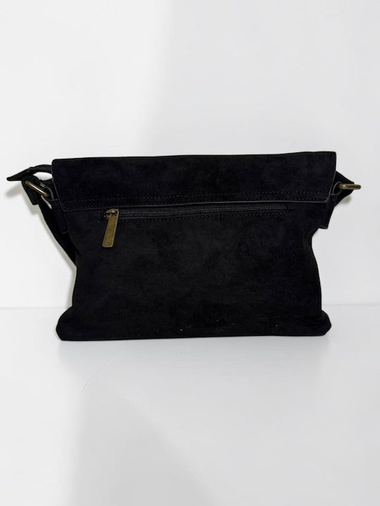 Women's Shoulder Crossbody Suede Black Bag