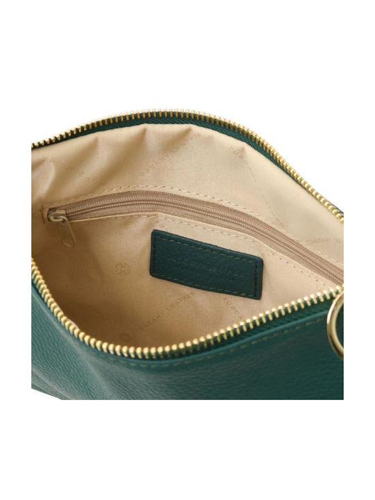 Leder Damen Kupplung Petrol Blau