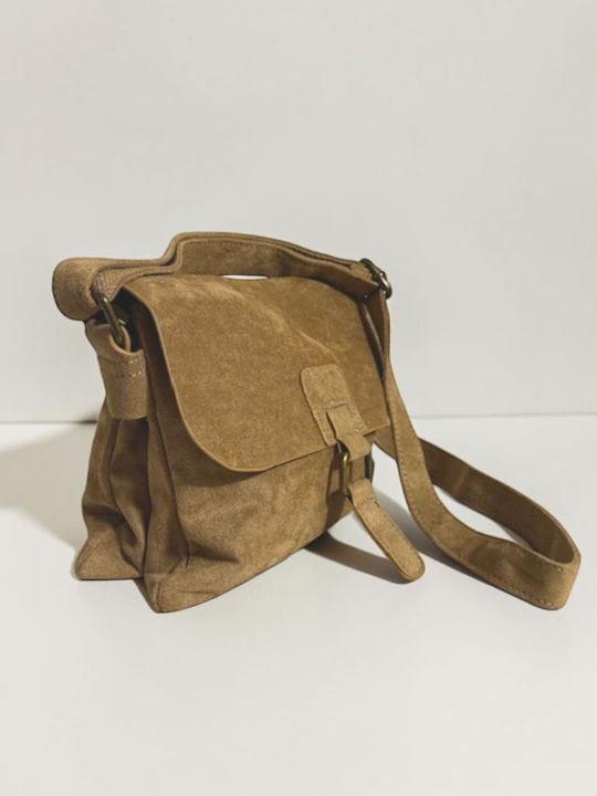 Women's Shoulder Crossbody Suede Beige Bag