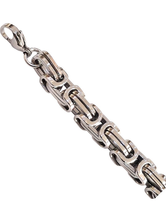 Kalliopi Silver Мъжка Гривна Верига с Византийски Дизайн от Стомана 22см