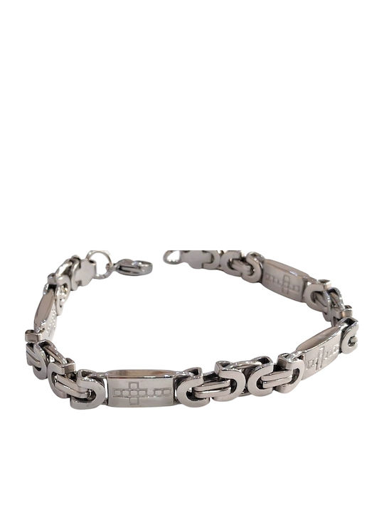 Kalliopi Silver Ανδρικό Βραχιόλι από Ατσάλι 23cm