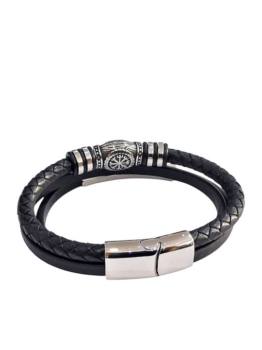 Kalliopi Silver Ανδρικό Βραχιόλι με σχέδιο Άγκυρα από Ατσάλι 22cm