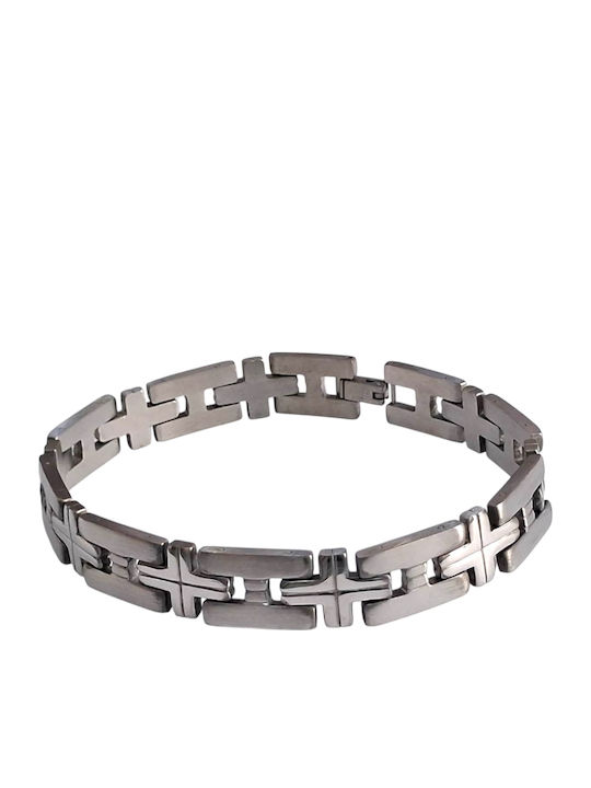 Kalliopi Silver Ανδρικό Βραχιόλι από Ατσάλι 23cm