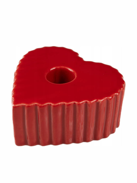 Boltze Kerzenhalter Keramik in Roter Farbe 4x9cm