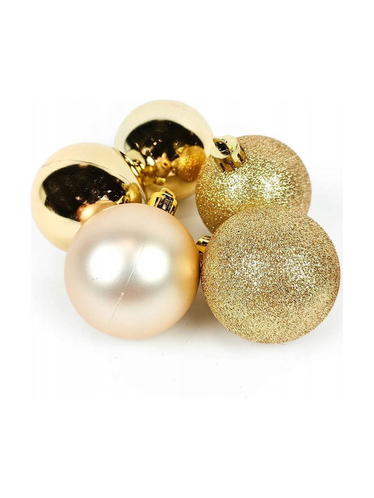 5 Stück Kunststoff Kugel Ornament mit Glitzer (Verschiedene Designs)