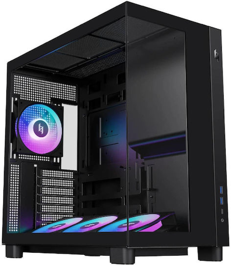 GameMax NEX C53 BK Gaming Midi Tower Computer Case with Side Window and ARGB Lighting Black